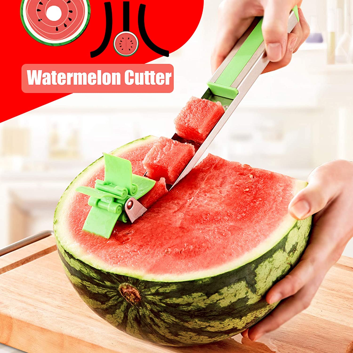 7160 Stainless Steel Washable Watermelon Cutter Windmill Slicer Cutter Peeler for Home / Smart Kitchen Tool Easy to Use 7160 Stainless Steel Washable Watermelon Cutter Windmill Slicer Cutter Peeler for Home / Smart Kitchen Tool Easy to Use